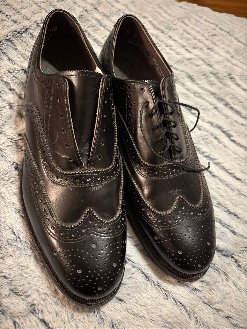 Classic Black Wingtip Brogues Leather Oxford